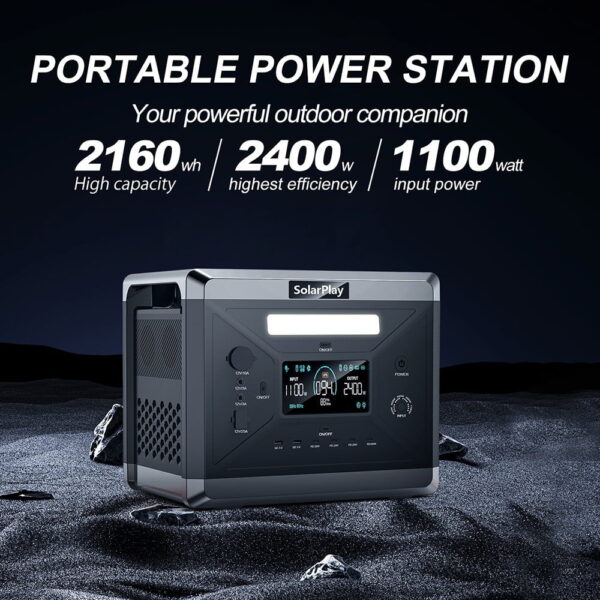 1 SolarPlay Q2501 2160Wh 2400W Portable Power Station EU Plug 524871 1