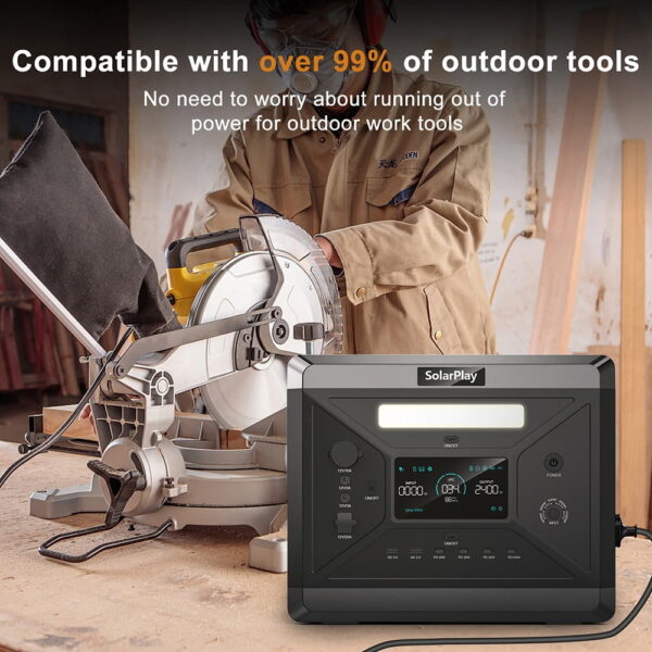 1 SolarPlay Q2501 2160Wh 2400W Portable Power Station EU Plug 524871 6