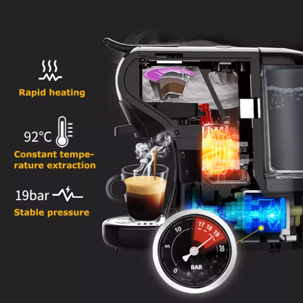 1 HiBREW H1A 1450W Espresso Coffee Machine Black 508855 2