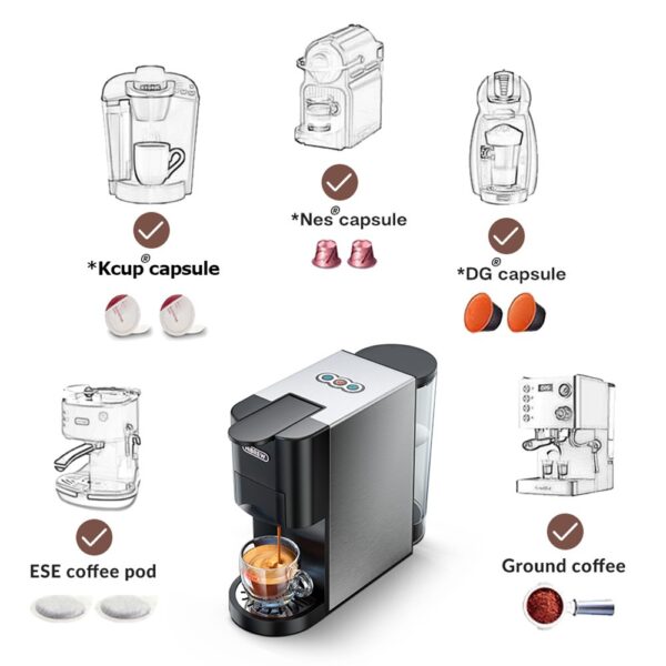 1 HiBREW H3A 5 in 1 Coffee Machine Silver 521205 3