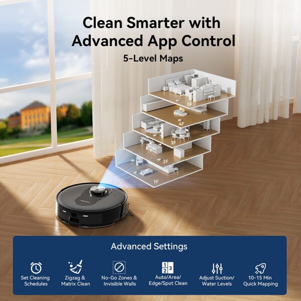 1 Proscenic Q8 Robot Vacuum and Mop Combo Black 525490 2