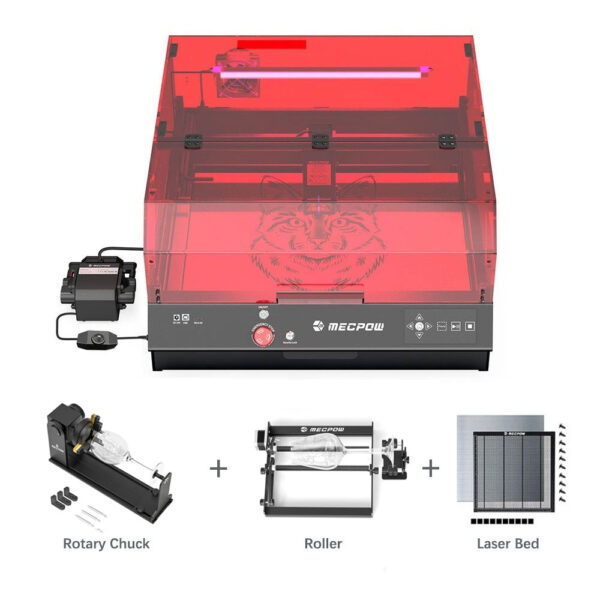1 mecpow x4 pro 22w laser rotary roller rotary chuck laser bed 53640e 1723864671030